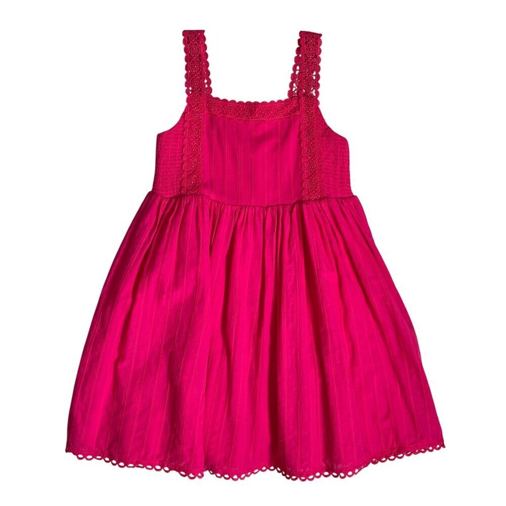 Joie Kids Pink Lace Trim Smocked Dress NWT 8
